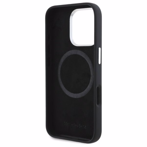 Mercedes MEHMP16L23SUVSK iPhone 16 Pro 6.3" juodas kietasis dėklas silikoninis su vertikaliomis toninėmis juostelėmis Magnetinis (MagSafe)