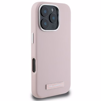 Karl Lagerfeld FW Metal Plate magnetinis dėklas telefonui iPhone 16 Pro - rožinis