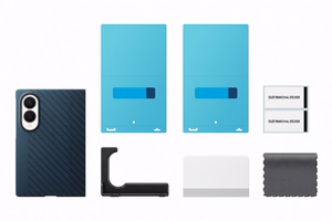 Samsung Galaxy Z Fold8 aramido pluošto magnetinis dėklas su 2 antirefleksinėmis plėvelėmis, mėlynas