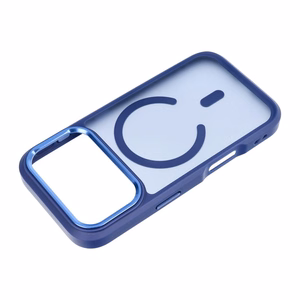 Dėklas, skirtas iPhone 18 Pro / 17 Pro: Forcell F-Protect Smoke Hybrid Premium, suderinamas su MagSafe, spalva – jūrinė mėlyna