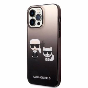 Karl Lagerfeld KLHCP14LTGKCK iPhone 14 Pro 6.1 "kietas dėklas juodas/juodas Gradientinis Ikonik Karl & Choupette