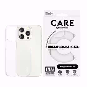 CARE by PanzerGlass Urban Combat dėklas telefonui iPhone 15 Pro - skaidrus