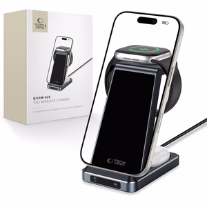 Tech-Protect QI15W-A26 indukcinis įkroviklis 15W 3in1 išmaniesiems telefonams / ausinėms / Apple Watch - juodas