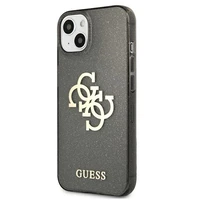Guess GUHCP13SPCUGL4GBK iPhone 13 mini 5.4" juodas kietas dėklas Blizgučių 4G Didelis Logotipas