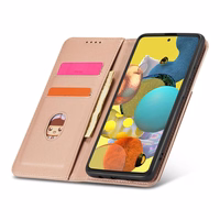 Magnetinis kortelių dėklas telefonui Samsung Galaxy A12 5G su kortelių laikikliu, rožinis