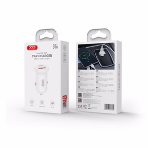 XO car įkroviklis CC69 PD 30W QC 1x USB 1x USB-C baltas