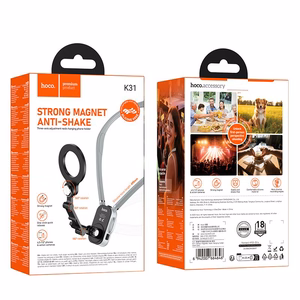 Neck magnetic phone holder Hoco K31 juodas pilkas