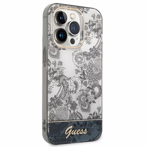 Guess GUHCP14XHGPLHG iPhone 14 Pro Max 6.7 "pilkas/pilkas kietas dėklas Porcelain Collection