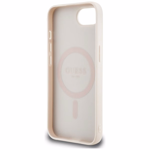 Guess 4G Flowers Print Magnetinis dėklas telefonui iPhone 16e - rožinis