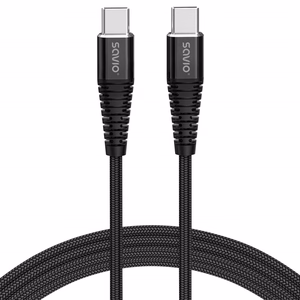 Savio CL-160 USB laidas 2 m USB 2.0 USB C - USB C Juodas
