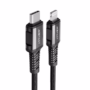 Acefast C1-01 Lightning - USB-C MFi PD kabelis 30W 3A 480Mb/s 1.2m - juodas