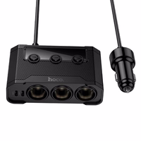 Įkroviklis automobilinis Hoco (Z64) (2xUSB; 2xUSB-C 3xcigarette lighter splitter) juodas