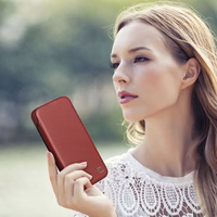 iCarer CE Premium odinis folio dėklas iPhone 14 Pro Max magnetinis atverčiamas dėklas MagSafe raudona