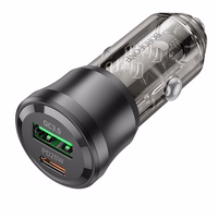 Automobilinis įkroviklis Borofone BZ25 38W USB-C/USB-A juodas
