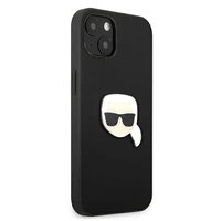 Karl Lagerfeld Odinis Ikonik Karl's Head Metalinis dėklas iPhone 13 mini - juodas