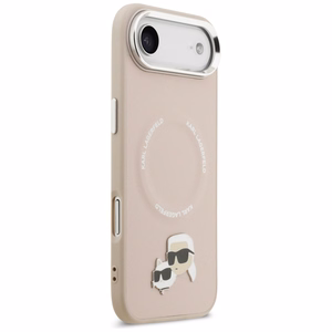 Karl Lagerfeld Karl & Choupette Pins Magnetinis dėklas telefonui iPhone Air - rožinis