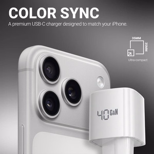 Crong NEO GaN USB-C PD įkroviklis su AVS, 40 W, baltas