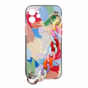 Color Chain dėklas gelinis lankstus elastingas dėklas su grandinės pakabuku iPhone 8 Plus / iPhone 7 Plus įvairiaspalvis
