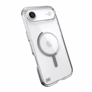 Speck Presidio Perfect-Clear MagSafe dėklas, skirtas iPhone Air, „Clear / Silver“ spalvos
