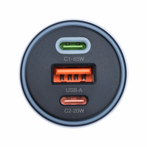 FORCELL F-ENERGY Alu automobilinis įkroviklis 2 x Type C + USB A PD QC4.0 SFC2.0 3A 85W pilkas