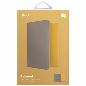 Uniq Belmont RFID Blokavimo Paso dėklas - pilka/geltona