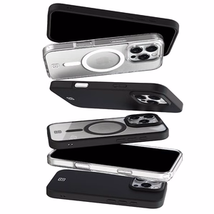 Incipio Velocity dėklas su MagSafe, skirtas iPhone 16 Pro Max, skaidrus su juodu rėmeliu