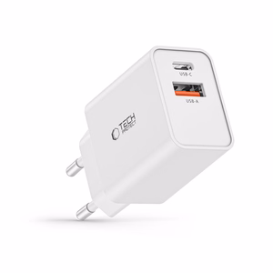 "Tech-Protect" NC30W USB-C PD 30W / USB-A QC 3.0 įkroviklis - baltas