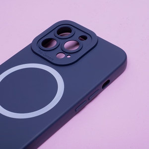 Silikoninis "Mag" dėklas iPhone 15 Plus 6,7" tamsiai mėlynas