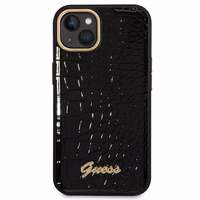 Guess GUHCP14MHGCRHK iPhone 14 Plus 6.7 "juodas/juodas kietas dėklas Croco Collection