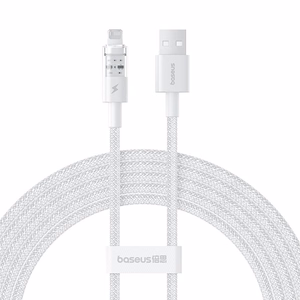 Baseus Gem USB-A į Lightning 2.4A greito įkrovimo laidas 2 m, baltas