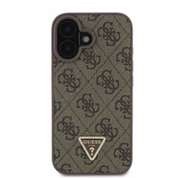 Guess Odinis 4G Trikampis Strass Magnetinis iPhone 16 dėklas - ruda