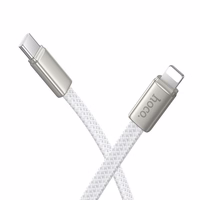Plokščias kabelis USB C į "Lightning" Hoco PD 30W 1 m X125 baltas