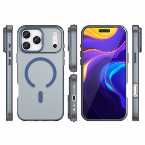 Dėklas telefonui iPhone 17 Pro - Magnētinis abrazyvinis dėklas, suderinamas su MagSafe - matinis mėlynas