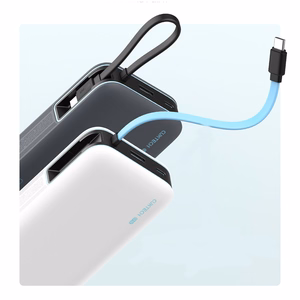 Cuktech CUKP200NGLLG išorinė baterija su integruotu USB-C laidu, 20000 mAh, 55 W, balta