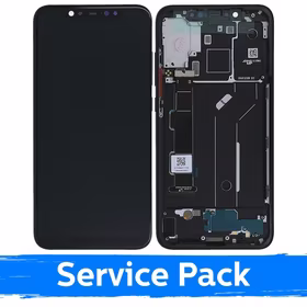 Ekranas skirtas Xiaomi Mi 8 su rėmeliu / Black / (Service Pack)