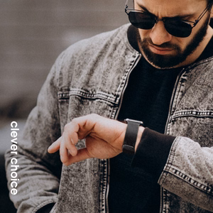 Crong Milano Steel nerūdijančiojo plieno dirželis, skirtas Apple Watch 44 / 45 / 46 / 49 mm, juodas