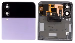 Ekranas Samsung F721 Z Flip4 5G su lietimui jautriu stikliuku ir rėmeliu išorinis (Outer) Bora Purple originalus (used Grade B)