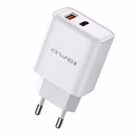 Įkroviklis Awei PD81-EU 22.5W USB-A/USB-C baltas