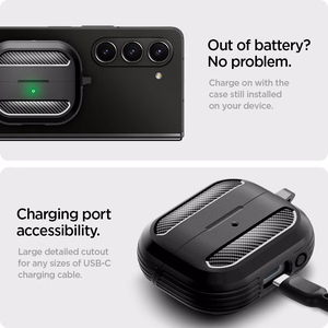 Spigen Rugged Armor dėklas Samsung Galaxy Buds 3 / 3 Pro - juodas