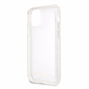 Guess GUHCN58PCGLSI iPhone 11 Pro sidabriškas kietasis dėklas Glitter