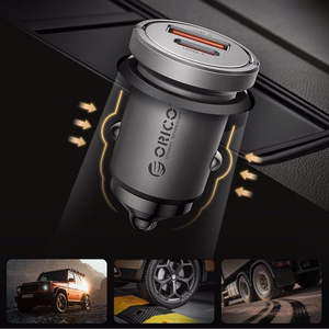 Orico MiniRing Pro 45W USB-A + USB-C automobilinis įkroviklis - sidabrinis