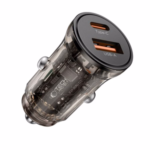 Tech-Protect CC01 45W automobilinis įkroviklis 2 lizdai USB-A / USB-C juodas