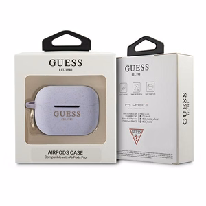 Guess GUAPSGGEU AirPods Pro dėklas violetinė/violetinė Silikonas Blizgučiai