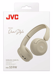 JVC HA-S59W Laisvų rankų įranga Vielinis ir Bevielis Su lankeliu Muzika / kasdienis C tipo USB Bluetooth Rusvai gelsvas