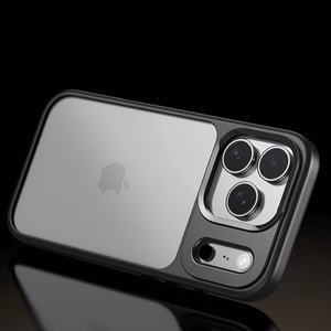 Rock Guard Objektyvo Apsauga Serijos Dėklas Iphone 17 Pro permatomas-juodas