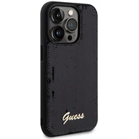 Guess Sequin Script Metal dėklas telefonui iPhone 13 Pro Max - juodas