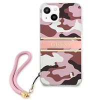 Guess GUHCP13SKCABPI iPhone 13 mini 5.4" rožinis/rožinis kietas dėklas Camo Dirželis Kolekcija