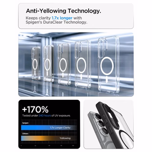 Spigen Ultra Hybrid Mag MagSafe dėklas skirtas Samsung Galaxy S26 Ultra - skaidrus juodas