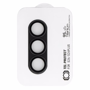 Grūdintas stiklas Tel Protect 95% AR+AF Full Metal Camera Protector ant kameros skirtas Samsung Galaxy S26/S26 Plus juodas (kameros sala)