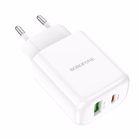 Įkroviklis Borofone BN4 20W USB-C/USB-A baltas